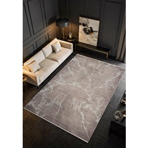 Art At003a Gri Halı Modern Desen Triko Akrilik Viskon Boyama Yüksek Sıklık Ipek Serisi 240x340 cm