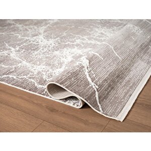 Art At003a Gri Halı Modern Desen Triko Akrilik Viskon Boyama Yüksek Sıklık Ipek Serisi 240x340 cm