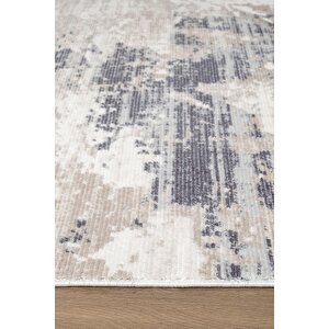 İndigo Id008m Beyaz Mavi Modern Desen Akrilik İplik Tozuaz Pamuk Taban Salon Mutfak Halısı 100x200 cm