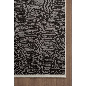 Look Black Lb005z Siyah Gri Halı Modern Desen Akrilik Yumuşak Tozuaz Salon Oturma Odası Halısı