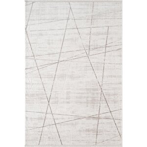 İndigo Id009g Krem Modern Desen Akrilik İplik Tozuaz Pamuk Taban Salon Mutfak Halısı 80x300 cm
