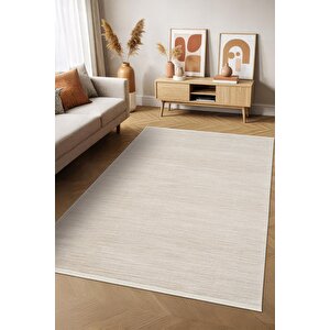 Icon Ic005b Bej Modern Desenli Akrilik Pamuk Tabanlı 4 Mevsim Salon Koridor Oturma Oda Halısı 160x230 cm