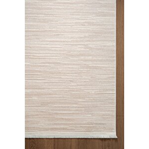 Icon Ic005b Bej Modern Desenli Akrilik Pamuk Tabanlı 4 Mevsim Salon Koridor Oturma Oda Halısı