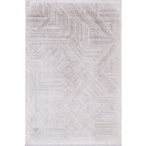 Cosmos Cs008a Krem Halı Modern Detaylı Pamuk Taban Viskon Tozuaz Salon Yatak Odası Koridor Halısı 100x200 cm