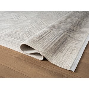 Cosmos Cs008a Krem Halı Modern Detaylı Pamuk Taban Viskon Tozuaz Salon Yatak Odası Koridor Halısı 100x200 cm