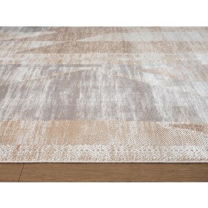 Vogue?vg004b Bej Modern Renk Desen 100?tarak Viskon Salon Halısı İpek Serisi 300x400 cm