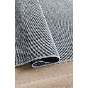 Vera Vl Yıkanabilir Kaydırmaz, Pamuk Dokuma, Premium Kalite Salon&mutfak&yemek Odası Kilimi Siyah 120x300 cm