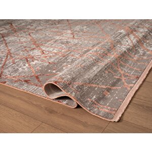 Art At005p Gül Rengi Halı Modern Desen Triko Akrilik Viskon Boyama Yüksek Sıklık Ipek Serisi 160x230 cm