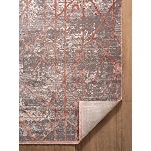 Art At005p Gül Rengi Halı Modern Desen Triko Akrilik Viskon Boyama Yüksek Sıklık Ipek Serisi