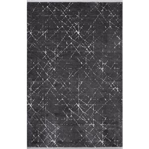 Vogue?vg005z Koyu Gri Modern Renk Desen 100?tarak Viskon Salon Halısı İpek Serisi 200x290 cm