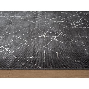 Vogue?vg005z Koyu Gri Modern Renk Desen 100?tarak Viskon Salon Halısı İpek Serisi 200x290 cm