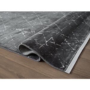 Vogue?vg005z Koyu Gri Modern Renk Desen 100?tarak Viskon Salon Halısı İpek Serisi