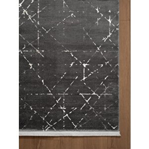 Vogue?vg005z Koyu Gri Modern Renk Desen 100?tarak Viskon Salon Halısı İpek Serisi