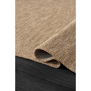 Mumbai Mu002b Bej Doğal Kilim Görünümlü Pamuk Tuşeli Kaymaz Pamuk Taban Dekoratif Halı Tozu Yok
