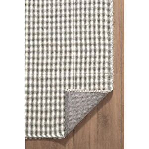 Mumbai Mu002w Krem Doğal Kilim Görünümlü Pamuk Tuşeli Kaymaz Pamuk Taban Dekoratif Halı Tozu Yok 80x300 cm