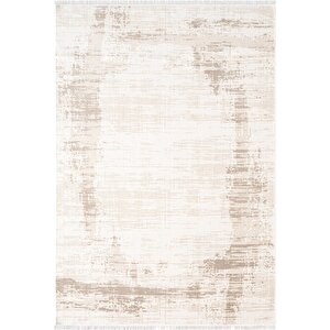 Etro Et006b Krem Modern Desenli Parlak Ağır Yüksek Sıklıkta Salon Halısı İpek Serisi 80x300 cm