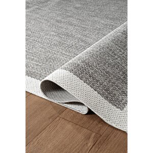 Zeen Ze002g Sisal Gri Beyaz Kolay Temizlenebilir Makinede Yıkanabilir Mutfak Halısı Pamuk Taban