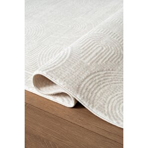 Icon Ic002g Gri Modern Desen Akrilik Pamuk Tabanlı Salon Koridor Oturma  Yatak Odası Halısı 100x300 cm