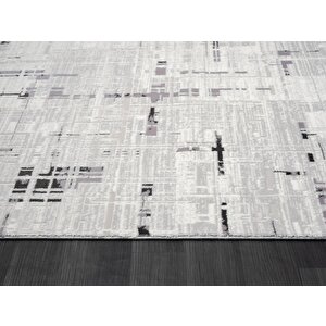 Tokyo Tk005g Gri Halı Antrasit Detaylı Modern Akrilik Halı Kaymaz Taban Tozuaz Salon Halısı Koridor