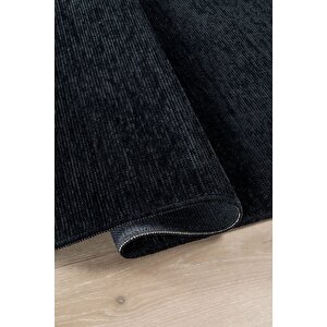 Vera Vl Yıkanabilir Kaydırmaz, Pamuk Dokuma, Premium Kalite Salon&mutfak&yemek Odası Kilimi Siyah 120x200 cm