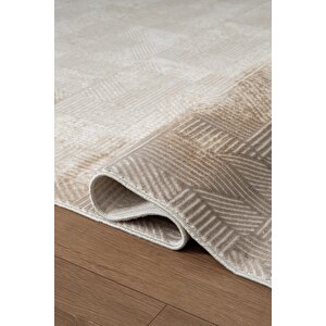 Etro Et008b Gri Modern Geometrik Desen Parlak Ağır Yüksek Sıklıkta Salon Halısı İpek Serisi 100x200 cm