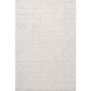 Icon Ic004a Krem Modern Gri Detaylı Akrilik Pamuk Tabanlı 4 Mevsim Salon Koridor Mutfak Halısı 120x180 cm