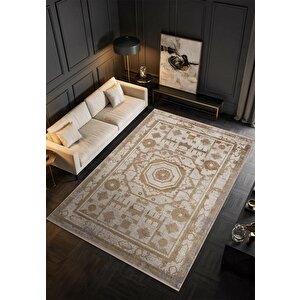 Art At004b Vizon Halı Modern Desen Triko Akrilik Viskon Boyama Yüksek Sıklık Ipek Serisi 80x300 cm