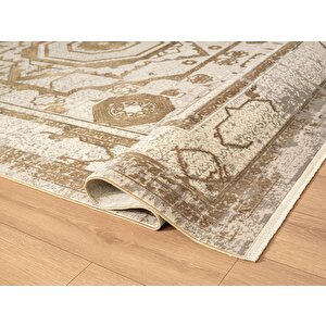 Art At004b Vizon Halı Modern Desen Triko Akrilik Viskon Boyama Yüksek Sıklık Ipek Serisi 80x300 cm