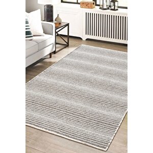 Decor Dc005z Gri Doğal Kalın Kilim Kenar Saçaklı Üst Sınıf Kalite Karmen Halı İpek Serisi 100x200 cm