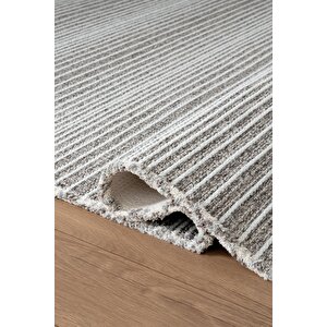 Decor Dc005z Gri Doğal Kalın Kilim Kenar Saçaklı Üst Sınıf Kalite Karmen Halı İpek Serisi 100x200 cm