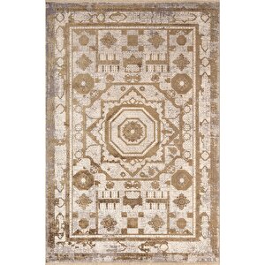 Art At004b Vizon Halı Modern Desen Triko Akrilik Viskon Boyama Yüksek Sıklık Ipek Serisi 160x230 cm