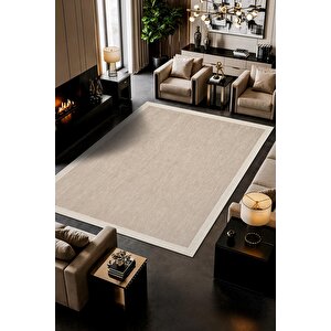 Zeen ze001b Sisal Bej Beyaz Kolay Temizlenebilir Makinede Yıkanabilir Mutfak Halısı Pamuk Taban 100x300 cm