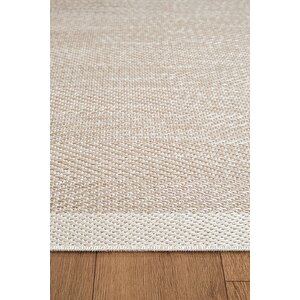 Zeen ze001b Sisal Bej Beyaz Kolay Temizlenebilir Makinede Yıkanabilir Mutfak Halısı Pamuk Taban 100x300 cm