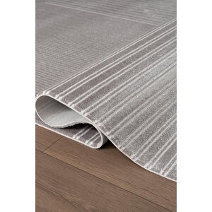 Jade Jd002g Gri Halı Modern Desenli Triko Akrilik Pamuk Tabanlı Kaymaz Salon Ve Yatak Odası Halıs 100x200 cm
