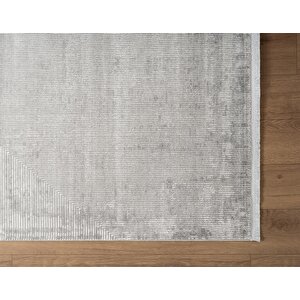 Cosmos Cs009z Gri Halı Modern Detaylı Pamuk Taban Viskon Tozuaz Salon Yatak Odası Koridor Halısı