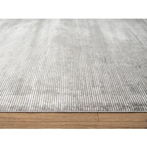 Cosmos Cs009z Gri Halı Modern Detaylı Pamuk Taban Viskon Tozuaz Salon Yatak Odası Koridor Halısı