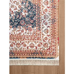 Diamente Dm006r Bej Krem Çerçeveli Halı Modern Klasik Desen 100 Tarak Bambu Viskon İpek Serisi