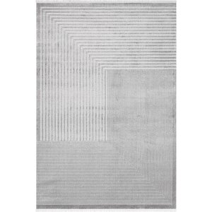 Jade Jd002g Gri Halı Modern Desenli Triko Akrilik Pamuk Tabanlı Kaymaz Salon Ve Yatak Odası Halıs 120x180 cm