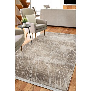 Etro Et010a Bej Modern Desenli Parlak Ağır Yüksek Sıklıkta Salon Halısı İpek Serisi 200x290 cm