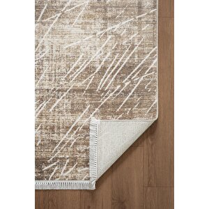 Etro Et010a Bej Modern Desenli Parlak Ağır Yüksek Sıklıkta Salon Halısı İpek Serisi