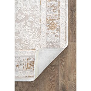 Truva Tv034s Krem Halı Vizon Bej Detaylı Modern Klasik Akrilik Yumuşak Salon Oturma Odası Halısı