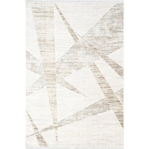 Etro Et009b Krem Modern Desenli Parlak Ağır Yüksek Sıklıkta Salon Halısı İpek Serisi 120x180 cm