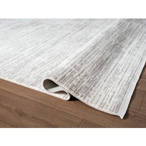 Fresco Fc006g Gri Halı Modern Desen 100 Tarak Viskon Parlak Yumuşak İpek Serisi