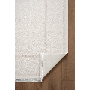 Etro Et002w Krem Klasik Modern Çerçeveli Desen Parlak Ağır Yüksek Sıklıkta Salon Halısı İpek Serisi