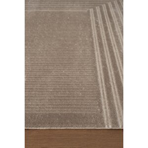 Jade Jd016b Bej Halı Modern Geometrik Desenli Triko Akrilik Pamuk Tabanlı Kaymaz Salon Halısı 80x150 cm