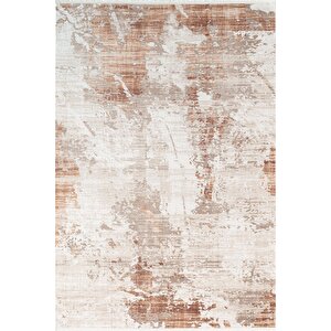 İndigo Id008t Beyaz Kahve Modern Desen Akrilik İplik Tozuaz Pamuk Taban Salon Mutfak Halısı 120x180 cm