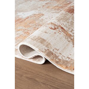 İndigo Id008t Beyaz Kahve Modern Desen Akrilik İplik Tozuaz Pamuk Taban Salon Mutfak Halısı