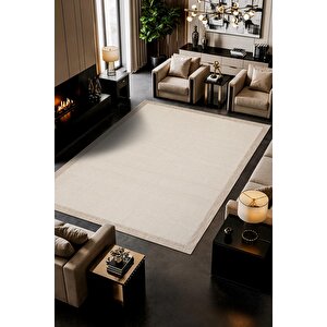 Zeen Ze002w Sisal Bej Beyaz Kolay Temizlenebilir Makinede Yıkanabilir Mutfak Halısı Pamuk Taban 100x200 cm