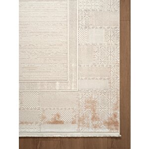 Vogue?vg001b Krem Bej Klasik Desen Modern Renk 100?tarak Viskon Salon Halısı İpek Serisi