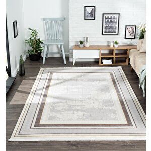 Trend Tr003s Bej Akrilik Pamuk Modern Yumuşak Mutfak Yatak Odası Salon Oturma Odası Halısı 240x340 cm